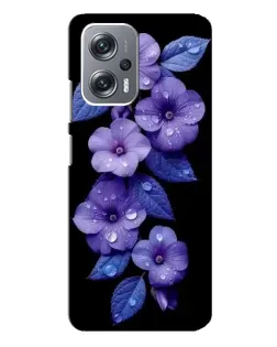 Чохол для Xiaomi Redmi Note 12 Pro Plus з картинкою «Фіолетові квіти з росою»