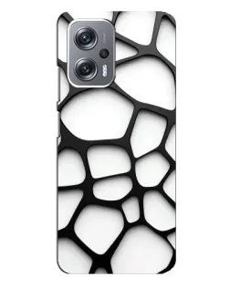 Чохол для Xiaomi Redmi Note 12 Pro Plus з картинкою «Біла об'ємна сітка»