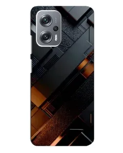 Чехол для Xiaomi Redmi Note 12 Pro Plus с картинкой «Черные геометрические блоки»
