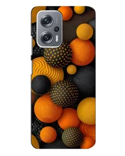 Чехол для Xiaomi Redmi Note 12 Pro Plus с картинкой «Объемные оранжевые сферы»