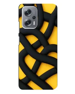 Чехол для Xiaomi Redmi Note 12 Pro Plus с картинкой «Черное желтое переплетение»