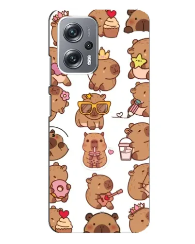 Чехол для Xiaomi Redmi Note 12 Pro Plus с картинкой «Стикерпак с капибарами»