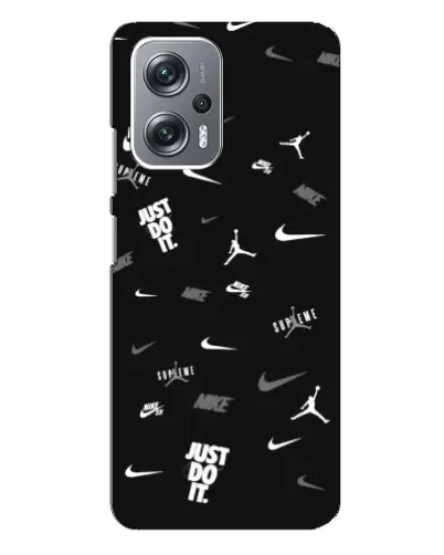 Чехол для Xiaomi Redmi Note 12 Pro (5g) с картинкой «Nike Black Pattern»
