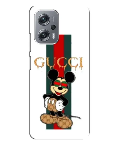 Чехол для Xiaomi Redmi Note 12 Pro (5g) с картинкой «Микки Маус Gucci — полосы»