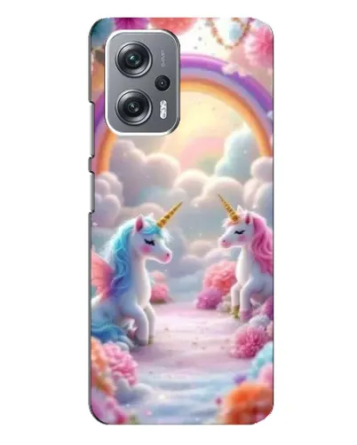 Чехол для Xiaomi Redmi Note 12 Pro (5g) с картинкой «Радуга и единороги»