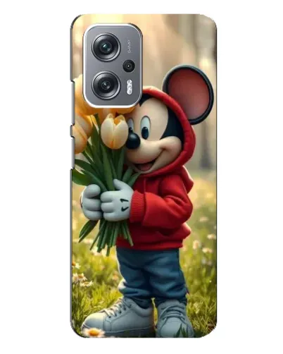 Чехол для Xiaomi Redmi Note 12 Pro (5g) с картинкой «Микки с тюльпанами»