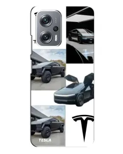 Чехол для Xiaomi Redmi Note 12 Pro (5g) с картинкой «Коллаж Cybertruck Tesla»