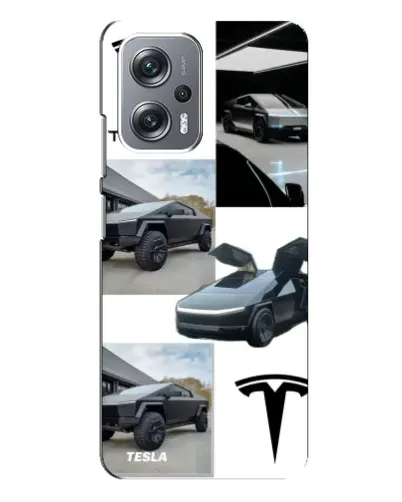 Чехол для Xiaomi Redmi Note 12 Pro (5g) с картинкой «Коллаж Cybertruck Tesla»