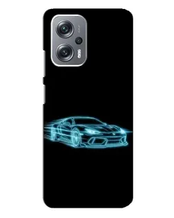 Чехол для Xiaomi Redmi Note 12 Pro (5g) с картинкой «Неоновый контур Lamborghini»