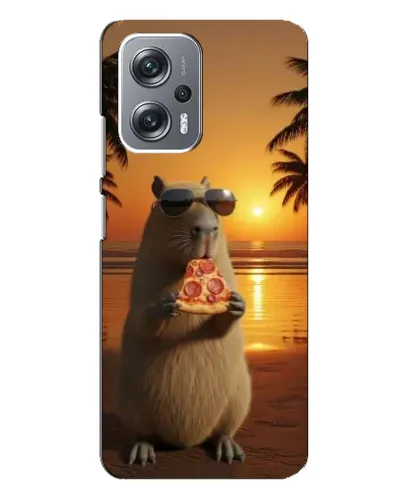 Чехол для Xiaomi Redmi Note 12 Pro (5g) с картинкой «Капибара с пиццей»