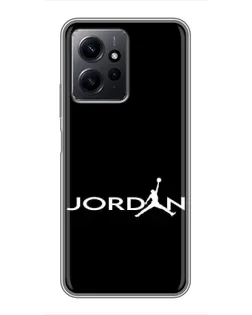 Чехол для Xiaomi Redmi Note 12 с картинкой «Jordan White Logo»