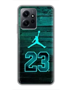 Чехол для Xiaomi Redmi Note 12 с картинкой «Jordan Cyan 23»