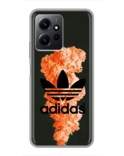Чохол для Xiaomi Redmi Note 12 з картинкою «Помаранчевий дим Adidas»