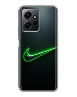 Чохол для Xiaomi Redmi Note 12 з картинкою «Неоновий контур Nike»