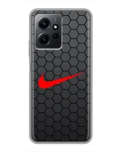 Чохол для Xiaomi Redmi Note 12 з картинкою «Nike — карбонова сітка»