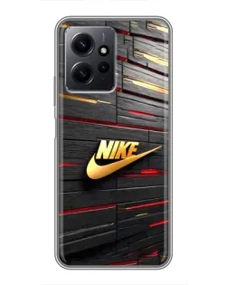 Чохол для Xiaomi Redmi Note 12 з картинкою «Золотий Nike на металі»