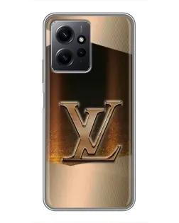 Чохол для Xiaomi Redmi Note 12 з картинкою «LV — золоте сяйво»