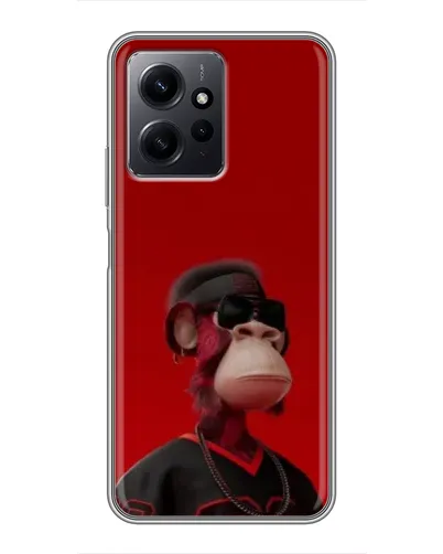 Чехол для Xiaomi Redmi Note 12 с картинкой «Bored Ape в красном»