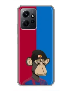 Чехол для Xiaomi Redmi Note 12 с картинкой «Bored Ape — фанат Барсы» Чехол для Xiaomi Redmi Note 12 с картинкой «Bored Ape — фанат Барсы»