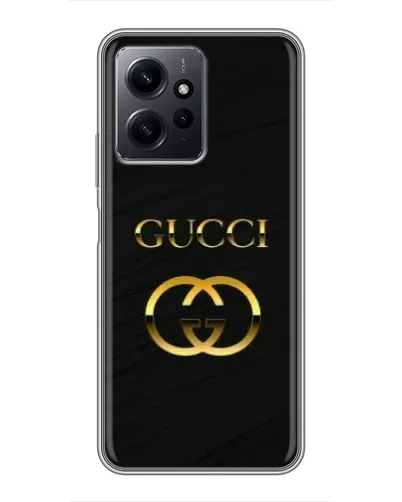 Чехол для Xiaomi Redmi Note 12 с картинкой «Золотой логотип Gucci»
