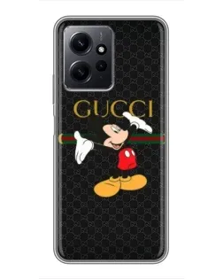 Чехол для Xiaomi Redmi Note 12 с картинкой «Микки Маус Gucci»