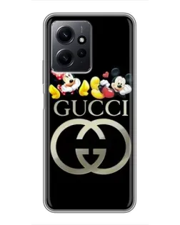 Чехол для Xiaomi Redmi Note 12 с картинкой «Gucci — герои Disney»