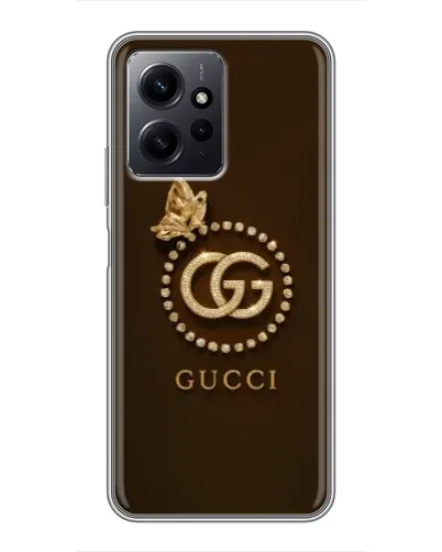 Чехол для Xiaomi Redmi Note 12 с картинкой «Gucci — золотая бабочка»