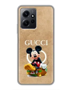 Чехол для Xiaomi Redmi Note 12 с картинкой «Микки Маус Gucci — крафт»