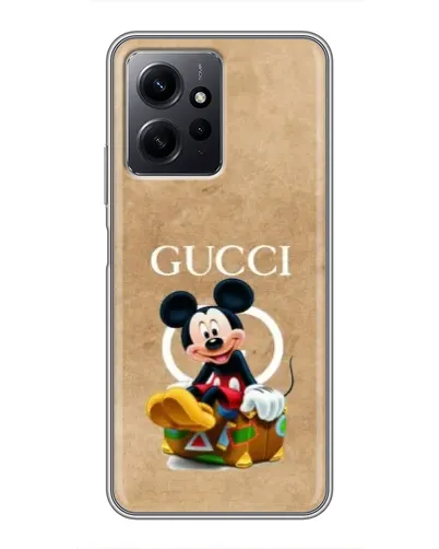 Чехол для Xiaomi Redmi Note 12 с картинкой «Микки Маус Gucci — крафт»