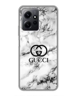 Чехол для Xiaomi Redmi Note 12 с картинкой «Gucci — мраморный шик»