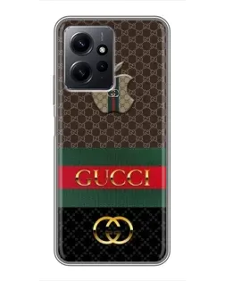 Чехол для Xiaomi Redmi Note 12 с картинкой «Gucci — брендированный десерт»