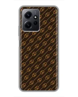 Чехол для Xiaomi Redmi Note 12 с картинкой «Gucci — золотые диагонали»