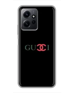Чехол для Xiaomi Redmi Note 12 с картинкой «Gucci — красный градиент»