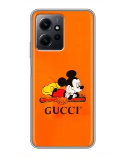 Чохол для Xiaomi Redmi Note 12 з картинкою «Міккі Маус Gucci — помаранч» Чохол для Xiaomi Redmi Note 12 з картинкою «Міккі Маус Gucci — помаранч»