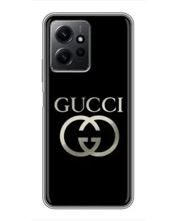 Чохол для Xiaomi Redmi Note 12 з картинкою «Gucci — золото на чорному» Чохол для Xiaomi Redmi Note 12 з картинкою «Gucci — золото на чорному»