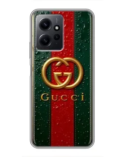 Чохол для Xiaomi Redmi Note 12 з картинкою «Gucci — фірмова смуга та золото» Чохол для Xiaomi Redmi Note 12 з картинкою «Gucci — фірмова смуга та золото»