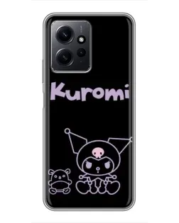 Чохол для Xiaomi Redmi Note 12 з картинкою «Kuromi — чорний мінімалізм»