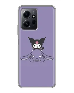 Чехол для Xiaomi Redmi Note 12 с картинкой «Kuromi на лиловом фоне»