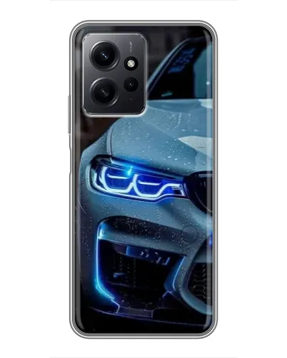 Чохол для Xiaomi Redmi Note 12 з картинкою «Погляд BMW з синіми фарами»
