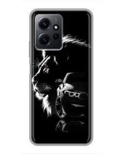 Чохол для Xiaomi Redmi Note 12 з картинкою «BMW та лев»