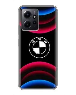 Чохол для Xiaomi Redmi Note 12 з картинкою «Логотип BMW та неонові дуги»