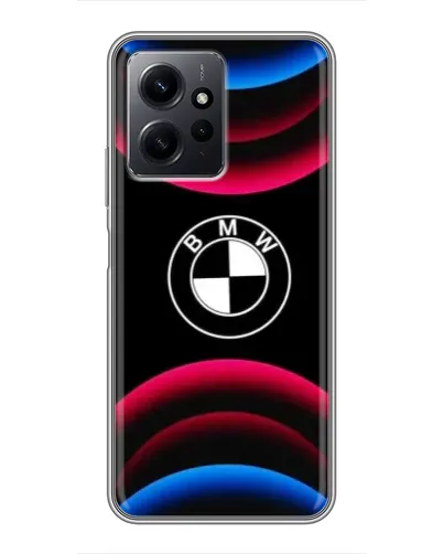 Чохол для Xiaomi Redmi Note 12 з картинкою «Логотип BMW та неонові дуги»