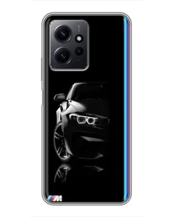Чохол для Xiaomi Redmi Note 12 з картинкою «Силует BMW в темряві»