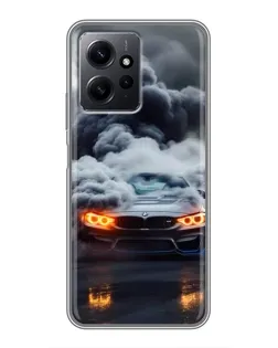Чохол для Xiaomi Redmi Note 12 з картинкою «BMW у диму»