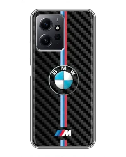 Чохол для Xiaomi Redmi Note 12 з картинкою «Емблема BMW та карбон»