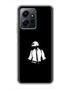 Чохол для Xiaomi Redmi Note 12 з картинкою «PUBG — білий шолом»
