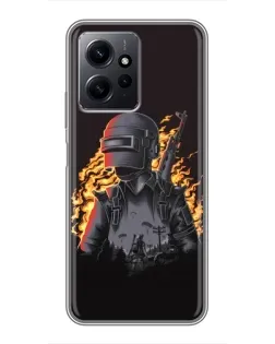 Чохол для Xiaomi Redmi Note 12 з картинкою «PUBG — вогняний силует»