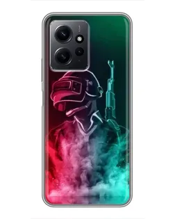 Чохол для Xiaomi Redmi Note 12 з картинкою «PUBG — вогняний воїн»