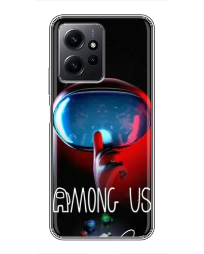Чохол для Xiaomi Redmi Note 12 з картинкою «Червоний імпостер — макро»