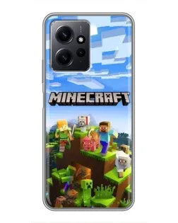 Чохол для Xiaomi Redmi Note 12 з картинкою «Minecraft класичний світ»